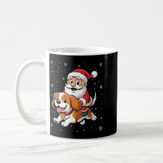 Santa Claus Riding Cavalier King Charles Spaniel D Koffiemok (Links)