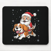 Santa Claus Riding Cavalier King Charles Spaniel D Muismat (Voorkant)