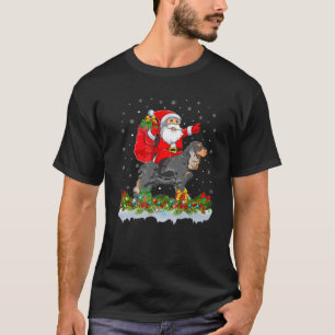 Santa Claus Riding Cocker Spaniel Dog Kerstmis T-shirt