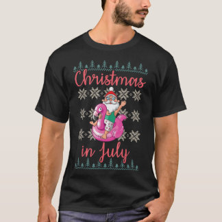 Santa Claus Riding Duck Merry Chrismas in juli Ugl T-shirt