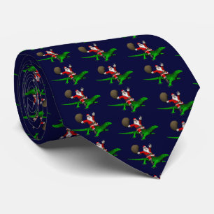 Santa Claus Riding Green Lizard Stropdas
