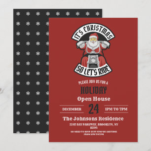 Santa Claus rijdt met een motorfiets Kaart