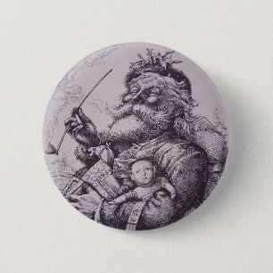 Santa Claus Ronde Button 5,7 Cm