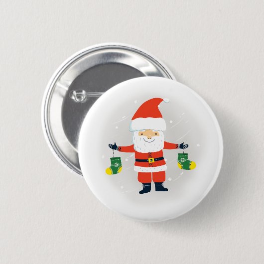 Santa Claus Ronde Button 5,7 Cm (Voorkant /achterkant)