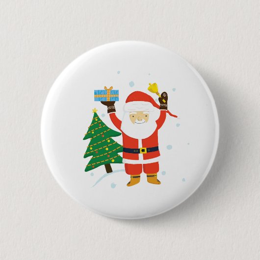 Santa Claus Ronde Button 5,7 Cm (Voorkant)
