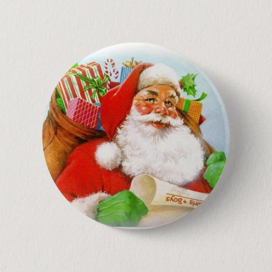 Santa Claus Ronde Button 5,7 Cm (Voorkant)