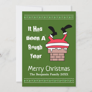 Santa Claus Rough Year Merry kerst Feestdagenkaart