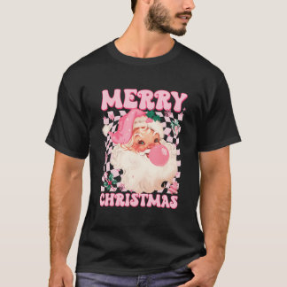 Santa Claus Roze Zonnebril Blowing Bubble Gum T-shirt