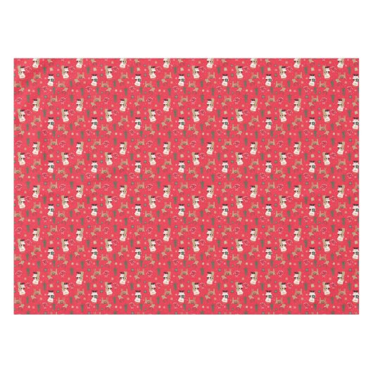 Santa Claus Rudolph en kerstbomen Tafelkleed (Voorkant (Horizontaal))