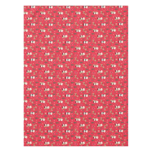 Santa Claus Rudolph en kerstbomen Tafelkleed (Voorkant)