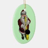 Santa Claus Saxophone-speler Keramisch Ornament (Rechts)