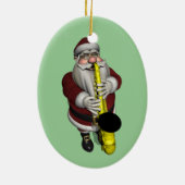 Santa Claus Saxophone-speler Keramisch Ornament (Achterkant)