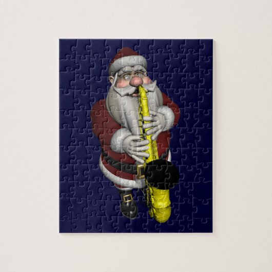 Santa Claus Saxophone-speler Legpuzzel (Verticaal)
