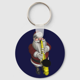 Santa Claus Saxophone-speler Sleutelhanger