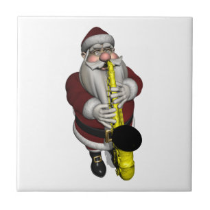 Santa Claus Saxophone-speler Tegeltje
