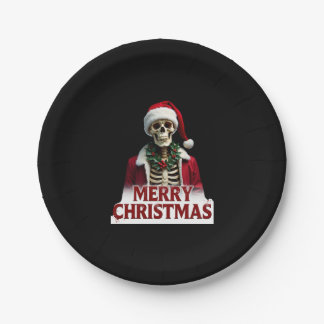 Santa Claus Skeleton Outfit Skull Funny Christmas  Papieren Bordje