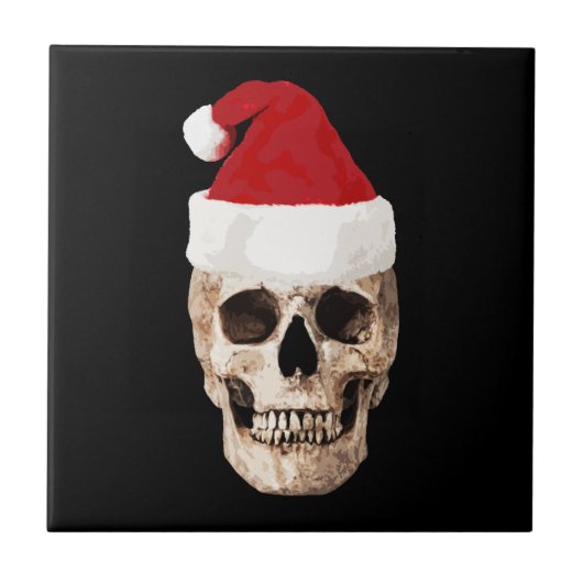 Santa Claus Skull - Kerstmis is dood Tegeltje (Voorkant)