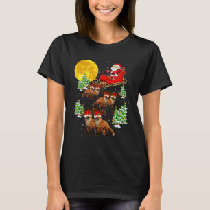 Santa Claus Sleigh & Camp; Rendier Vossen Xmas Paj T-shirt
