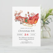 Santa Claus Sleigh Holiday Kerstmis Kaart (Staand voorkant)
