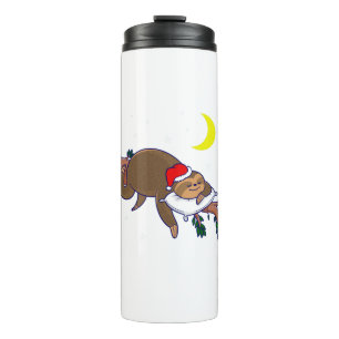 santa claus sloth kerst thermosbeker