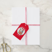 Santa Claus Snow Wereldbol Gift Label Cadeaulabel (Met Touw)
