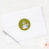 Santa Claus Snowman Christmas &  Ronde Sticker (Envelop)
