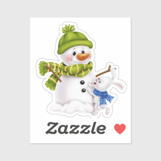 Santa Claus Snowman Christmas &  Sticker (Vel)