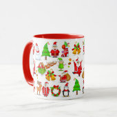 Santa Claus, Snowman, Elves, Reindeer, Penguin Mok (Voorkant links)