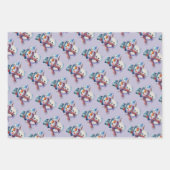 Santa Claus, Snowman en Reindeerpapier Inpakpapier Vel (Voorkant 3)