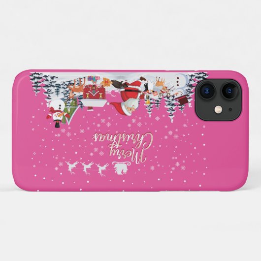 Santa Claus, Snowman Merry Kerstfeestdag Case-Mate iPhone Case (Achterkant (horizontaal))