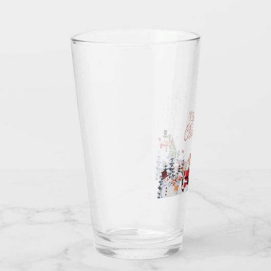 Santa Claus, Snowman Merry Kerstfeestdag Glas (Rechts)