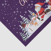 Santa Claus, Snowman Merry Kerstfeestdag Tissuepapier (Detail)