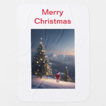 Santa Claus Snowy Mountain Baby Deken | omslag