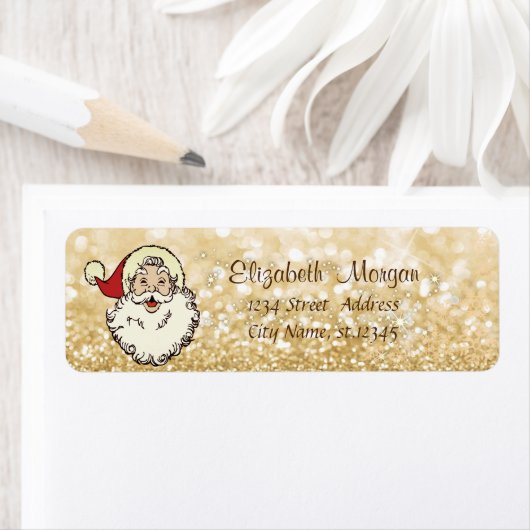 Santa Claus, Sparkle, Snowflakes, Glittery Bokeh Etiket (Insitu)