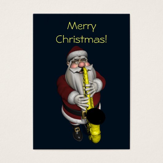 Santa Claus-speelsaxophone Visitekaartje (Voorkant)