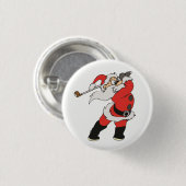 Santa Claus speelt golf Ronde Button 3,2 Cm (Voorkant /achterkant)