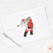 Santa Claus speelt golf Ronde Sticker (Envelop)