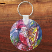 SANTA CLAUS SPEELT HARP IN HET MOONLIGHT SLEUTELHANGER (Voorkant)