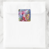 SANTA CLAUS SPEELT HARP IN HET MOONLIGHT VIERKANTE STICKER (Tas)