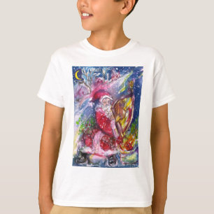 SANTA CLAUS SPEELT HARP IN MOONLIGHT kerst T-shirt