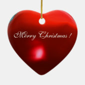 SANTA CLAUS SPEELT VIOLIN Red Ruby Heart Keramisch Ornament (Achterkant)