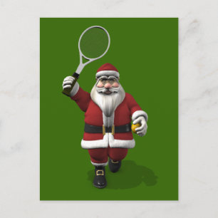 Santa Claus-speltennis Feestdagenkaart