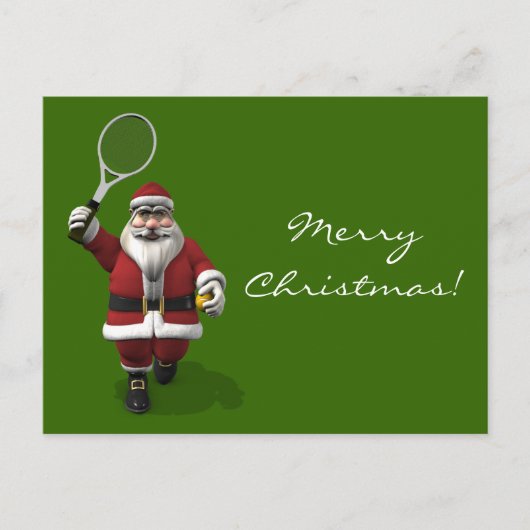 Santa Claus-speltennis Feestdagenkaart (Voorkant)