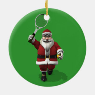 Santa Claus-speltennis Keramisch Ornament