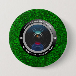 Santa Claus Spy Camera Ronde Button 7,6 Cm