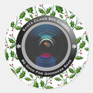 Santa Claus Spy Camera Ronde Sticker