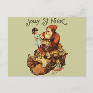 Santa Claus St. Nickn Art Print Feestdagenkaart