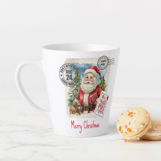  Santa Claus Stamp Latte Mok (In situ)