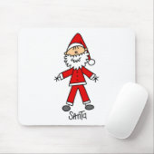 Santa Claus Stick Figuur Mousepad Muismat (Met muis)