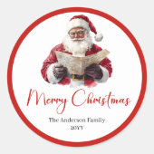 Santa Claus Sticker Label for Christmas Packaging (Devant)